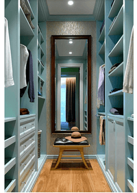 Параллельная гардеробная комната с большим зеркалом Якутск